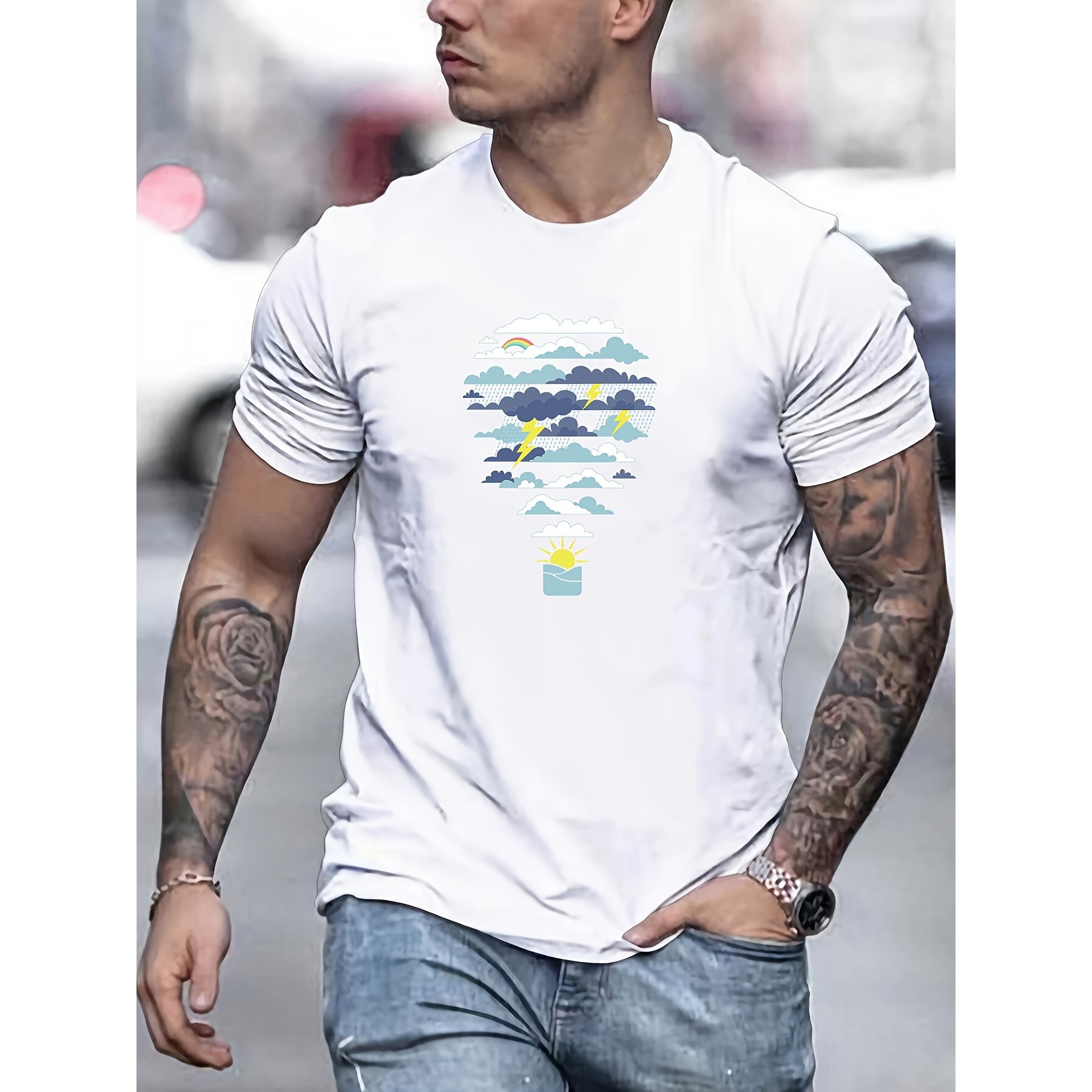 Men'S Fashion For Hot Weather - Hot Air Balloon Weather Print Graphic