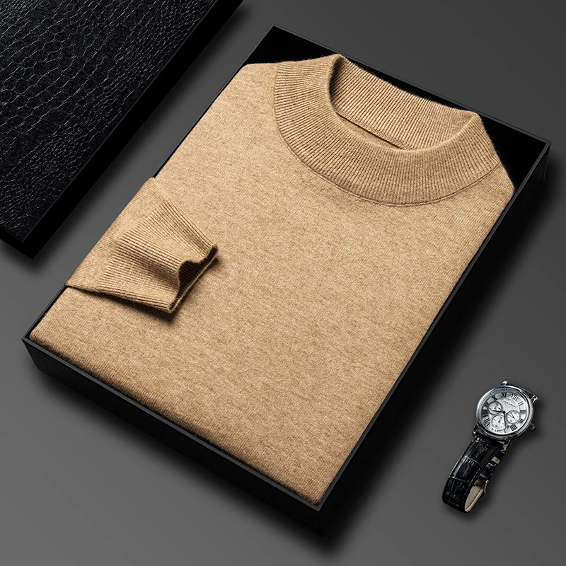 Turtleneck Sweater Men - Half Turtleneck Knitwear Sweater New Autumn/Winter