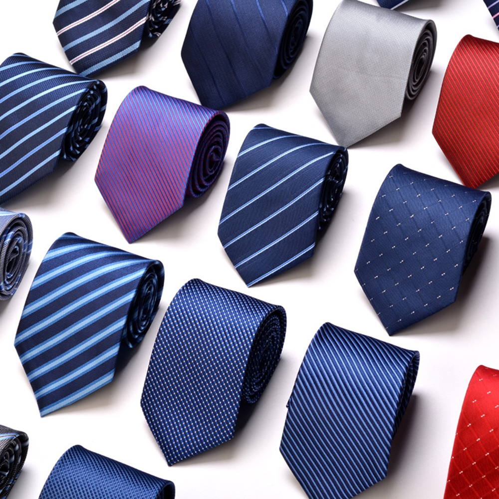 Mens Fashion Dress Shirts - Classic Stripe Necktie Men Business Formal
