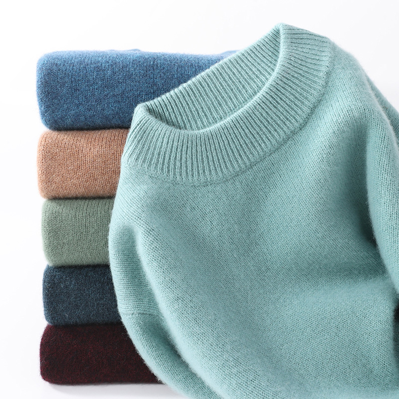Turtleneck Sweater Men - Men's semi-turtleneck clothing 100% wool sweater