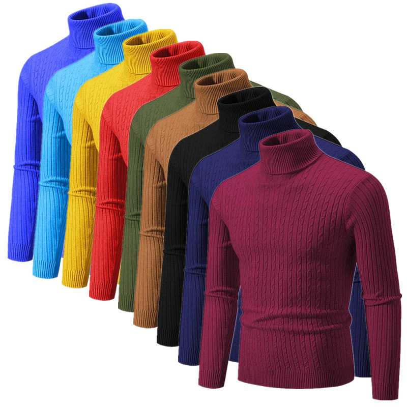 Turtleneck Sweater Men - 2025 New Men Solid Colour Turtleneck