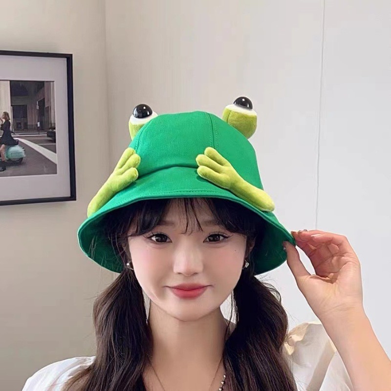 Funny 3D Frog Eyes Bucket Hat  - đánh giá và giá Mens Fashion Bucket Hat