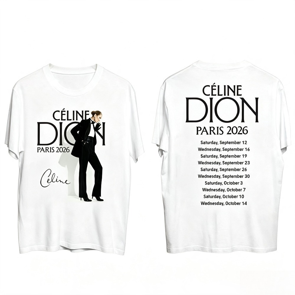 Celine Dion Paris 2026 Tour T- - đánh giá và giá Paris Fashion Men