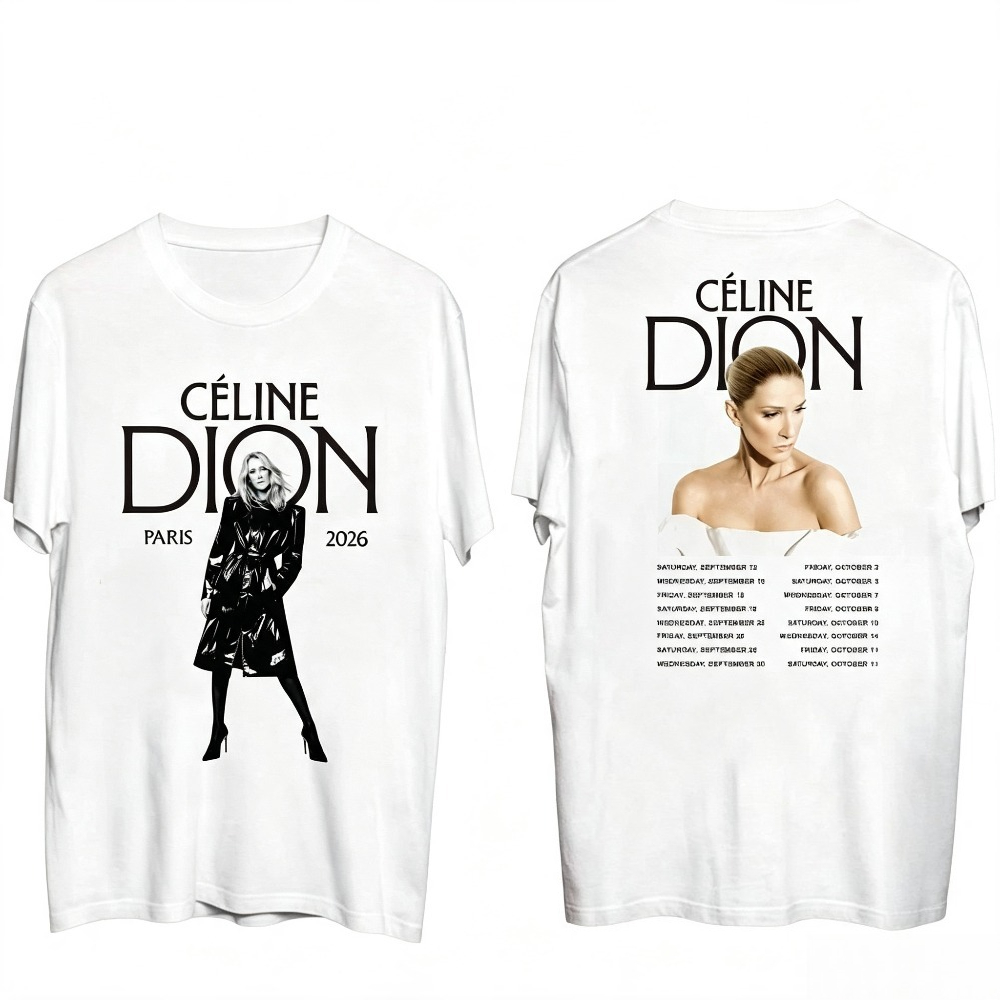 Celine Dion Paris 2026 Tour T- - đánh giá và giá Paris Fashion Men