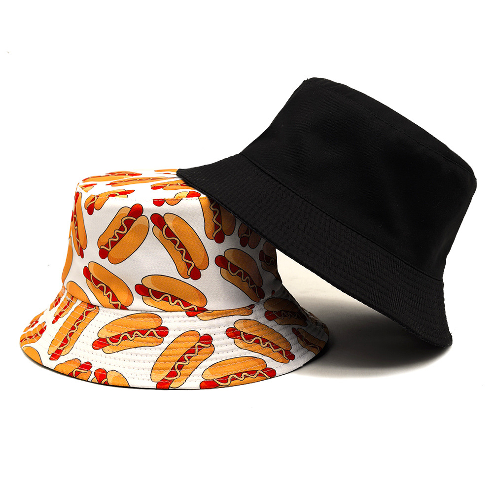 Hot Dog Pattern Anti-Sun Panam - đánh giá và giá Mens Fashion Bucket Hat
