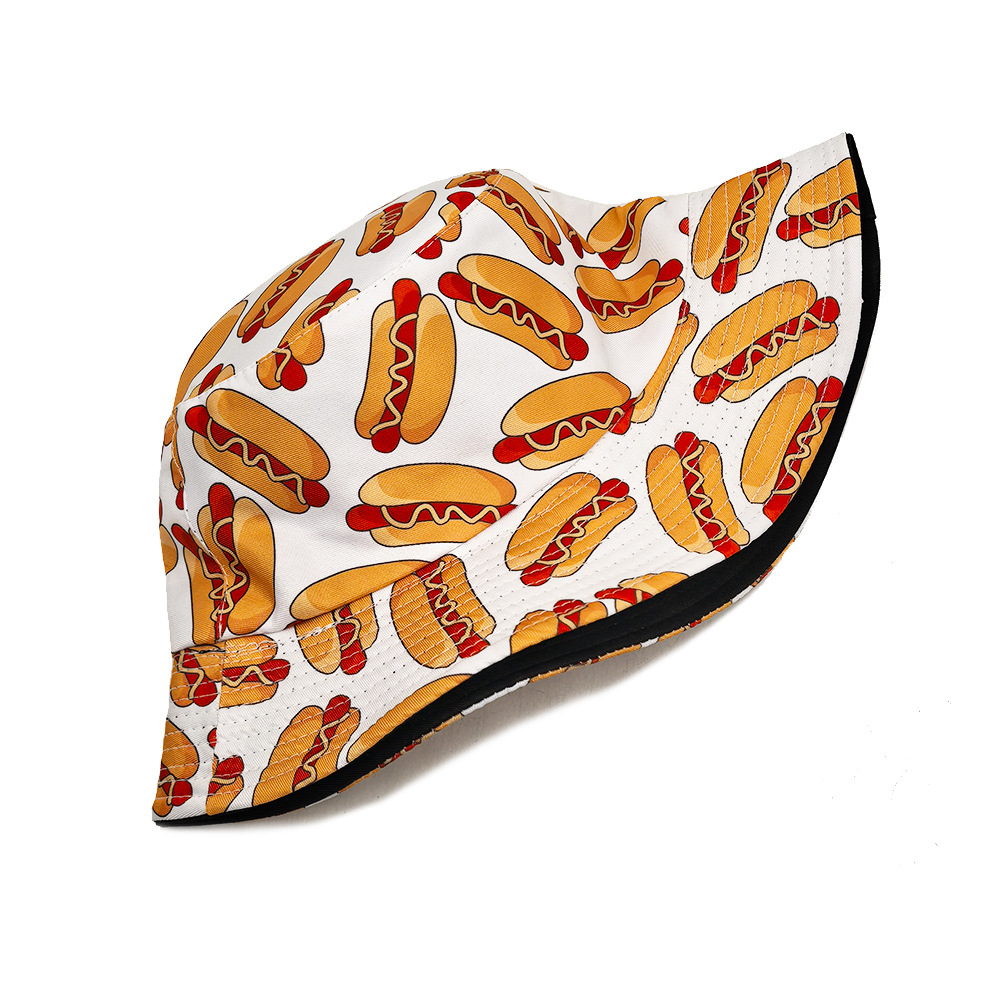 Hot Dog Pattern Anti-Sun Panam - đánh giá và giá Mens Fashion Bucket Hat