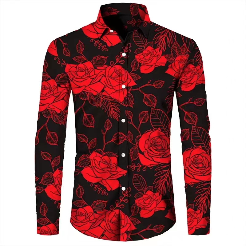Fashion Flowers 3D Print Men's - đánh giá và giá Men'S Tops Fashion
